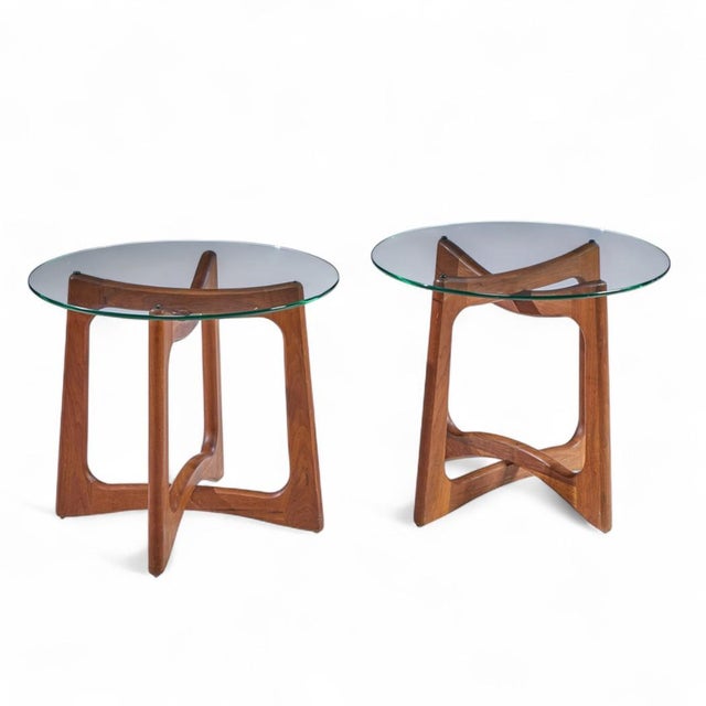 Mid-Century Modern Adrian Pearsall for Craft Associates Mid Century Walnut Side Tables - Pair For Sale - Image 3 of 11