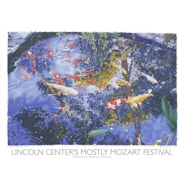 Realism 2004 Joseph Raffael 'Pond with Goldfish' Realism Blue,Multicolor USA Serigraph For Sale - Image 3 of 3