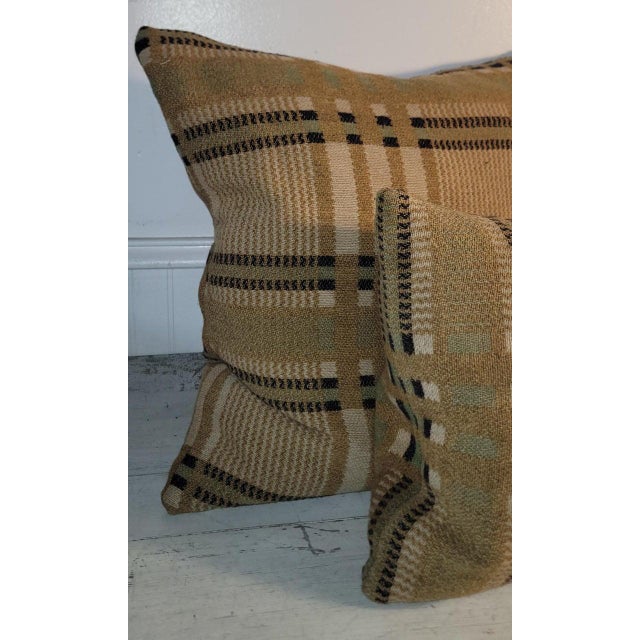 19Thc Double Sided Wool Horse Blanket Pillows -Two For Sale In Los Angeles - Image 6 of 7