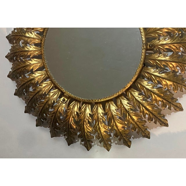 Vintage Italian Gilded Sunburst Mirror, 1960s For Sale - Image 17 of 18