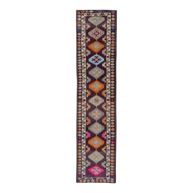 Vintage Turkish Rug 2'10" x 11'11" For Sale