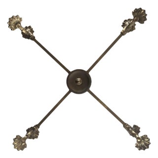 Adjustable Large Brass Planter / Pot / Bowl Display Stand Pedestal Trestle - Andrea by Sadek 8-12" For Sale