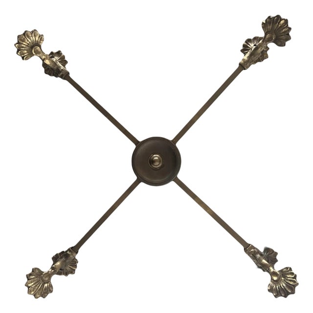 Adjustable Large Brass Planter / Pot / Bowl Display Stand Pedestal Trestle - Andrea by Sadek 8-12" For Sale