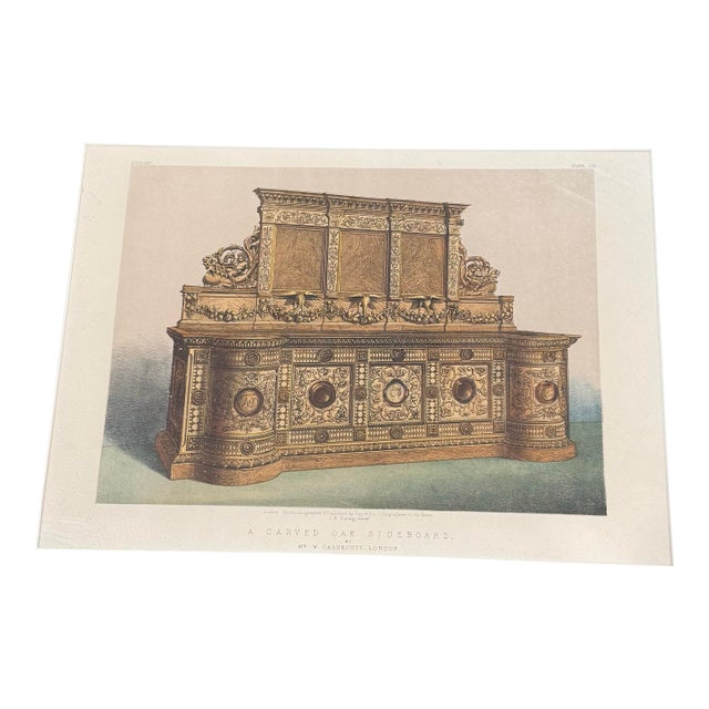 International Exhibition. A Carved Oak Sideboard. W Caldecott, London 1862 For Sale