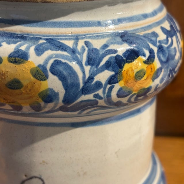 Antique Albarello Vase from Faenza Manufacture, 1600s For Sale - Image 12 of 14