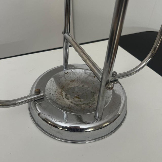 Silver Art Deco Chrome Umbrella Stand in Tubular Steel and Chrome-Plated, Belgium, 1930 For Sale - Image 8 of 13