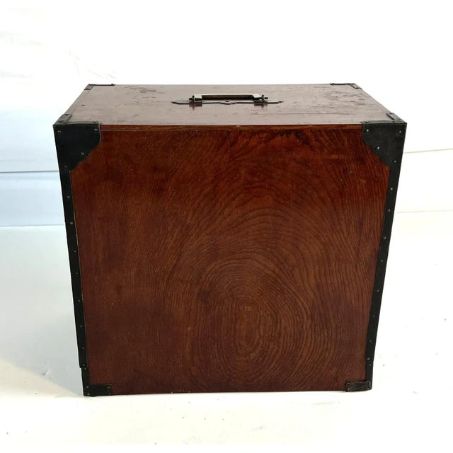 Wood Japanese Meiji Period Keyaki Box With Ornate Metalwork For Sale - Image 7 of 17
