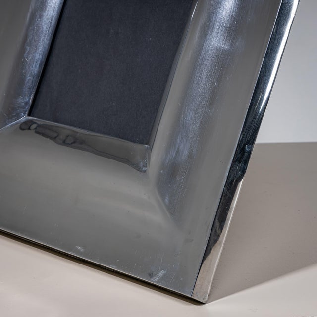 Mid 20th Century Large tabletop picture frame with a back stand and a wide metal border featuring For Sale In New York - Image 6 of 8