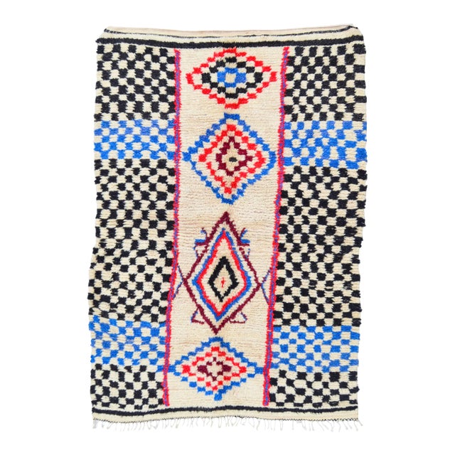 Mid 20th Century Vintage Moroccan Rug - 6'9'' X 4'10'' For Sale