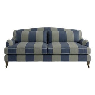 Sophie Conran Felix 3 Seater Sofa in Woodland Navy/Olive Wide Stripes For Sale