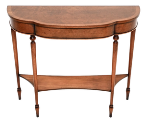 Antique Regency Style Burr Walnut Console Table, 1950