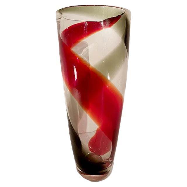 Vintage Multi-Layered Murano Glass Vase by Alfredo Barbini For Sale
