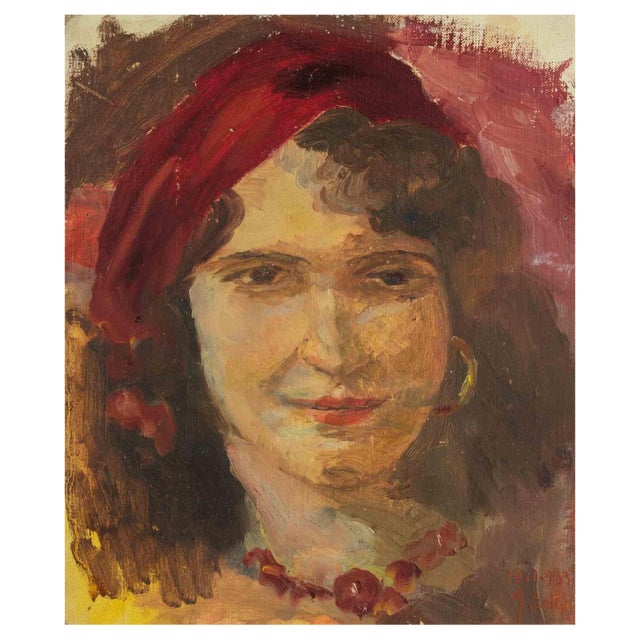 Francesco Settimj, Portrait, Oil Painting, 1933 For Sale