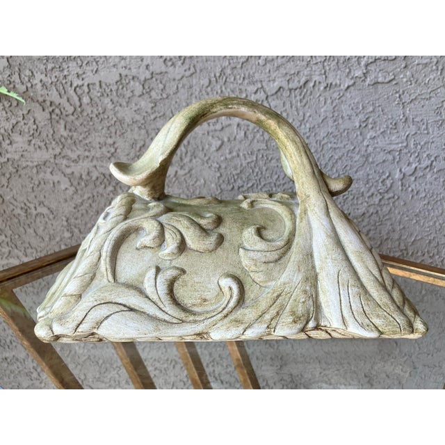 Circa 1960 Neoclassic-Style Ceramic Bisque Acanthus Leaf Lidded Centerpiece Box For Sale - Image 13 of 18