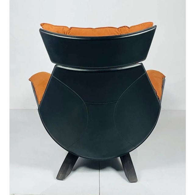 1980s Vintage Chair & Ottoman Made in Italy by Giorgio Saporiti For Sale - Image 5 of 12