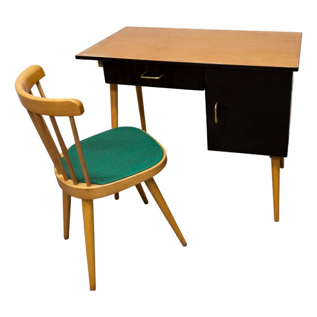 Baumann Desk and Chair, 1960s, Set of 2 For Sale