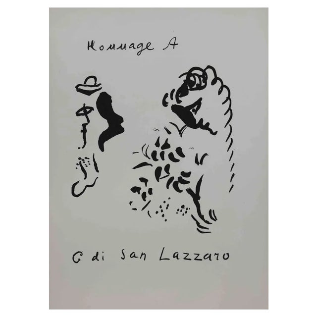 Marc Chagall, Hommage à San Lazzaro, Original Lithograph, 1975 For Sale