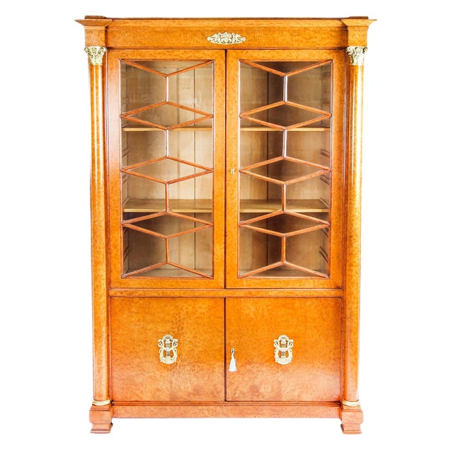 Charles X French Burr Maple and Ormolu Bookcase, 19th Century For Sale