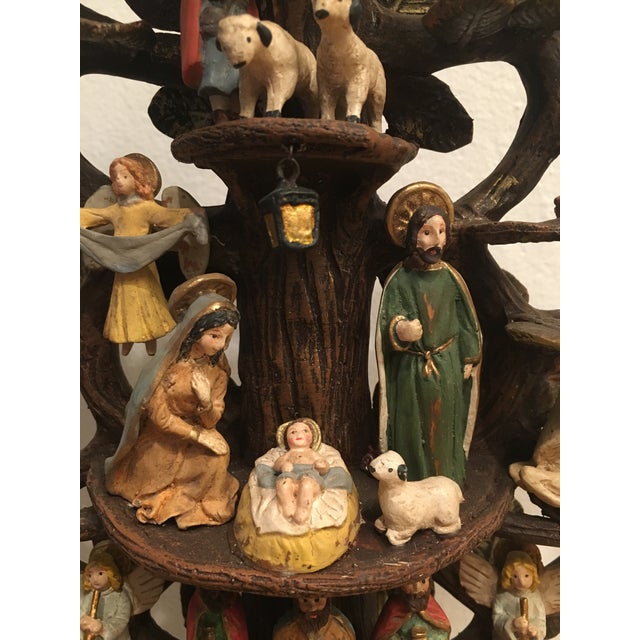 Vintage Ceramic Pottery Tree Of Life Nativity Scene Chairish