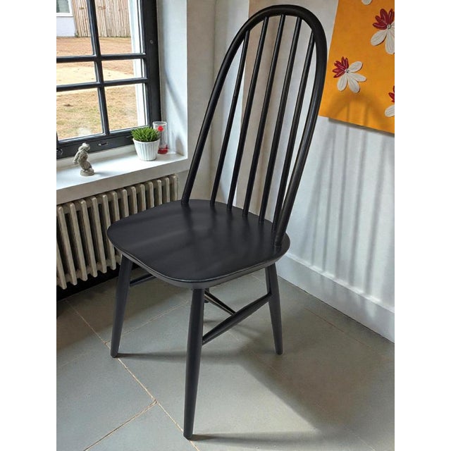 Black Mid-Century Modern Quaker Dining Chairs by Lucian Ercolani for Ercol, 1960, Set of 2 For Sale - Image 8 of 18