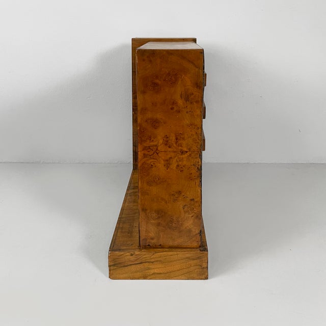 Italian Art Deco Wooden and Metal Table Clock, 1930s For Sale - Image 3 of 15