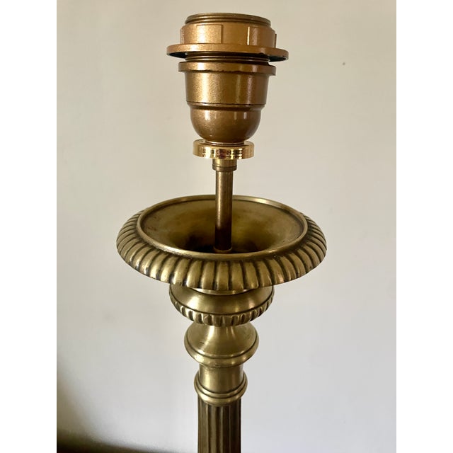 1930s Brass Tripod Church Candlestick Lamp Base, 1930s For Sale - Image 5 of 9