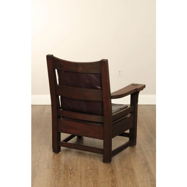 Antique Mission Oak Lounge Chair For Sale - Image 10 of 12