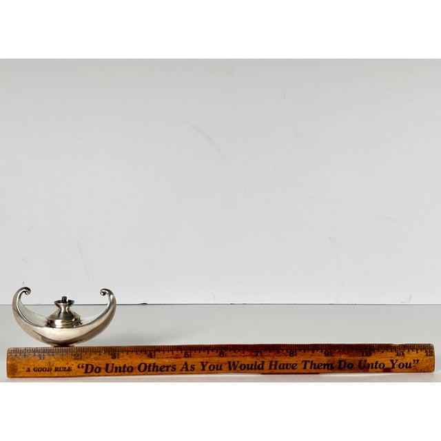 1910s Sterling Aladdin Lamp of Learning Cigar Table Lighter by Marks & Cohen For Sale - Image 17 of 18