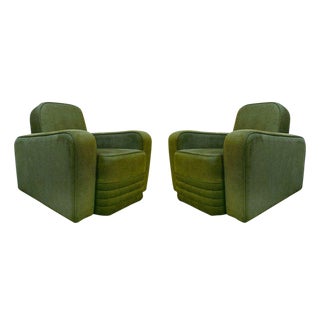 Airborne French Mid-Century Club Chairs - A Pair For Sale