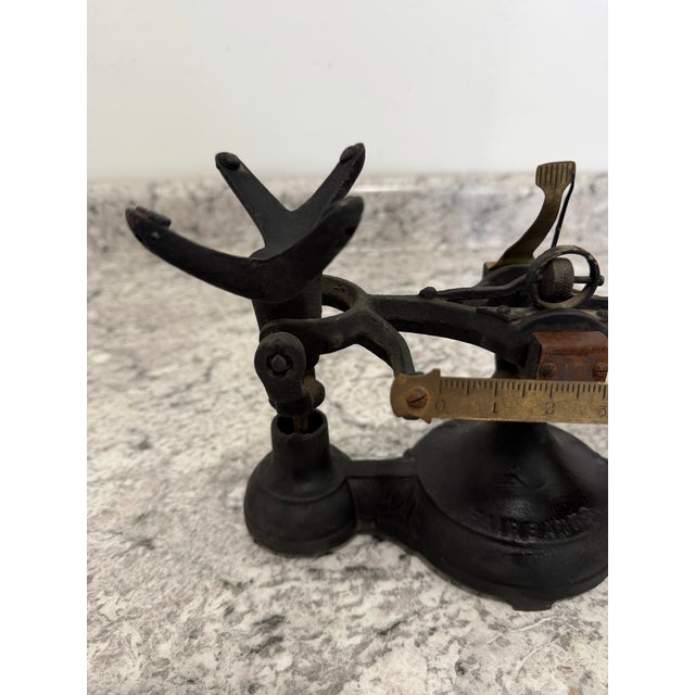 Farmhouse Antique Fairbanks Cast Iron Balance Scale 7” Tall 12” Long - No Weights, Untested For Sale - Image 3 of 12