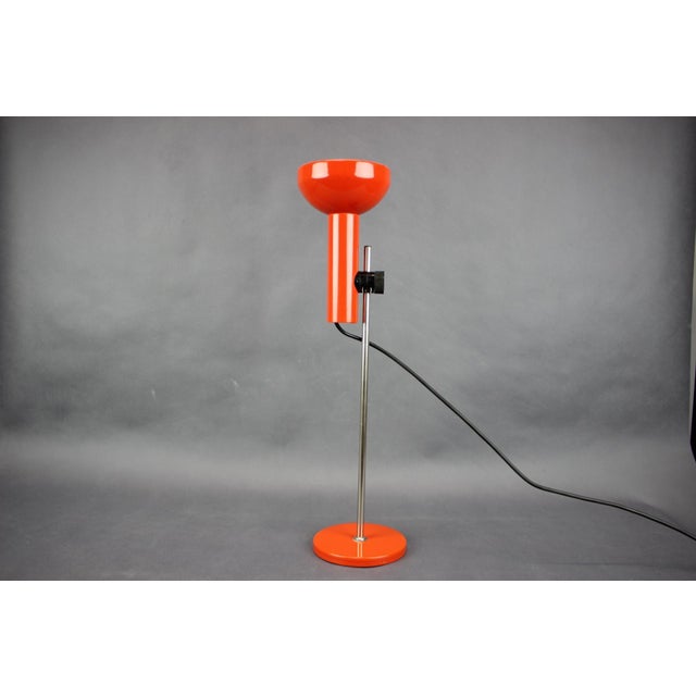 Bauhaus German Bauhaus Style Orange Adjustable Desk Lamp, 1970s For Sale - Image 3 of 13