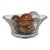 Carved Lotus Base Glass Bowl + Stone Sphere Set For Sale