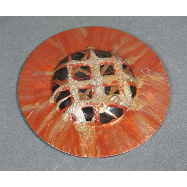 Glass Signed Tony Evans Glass on Copper Art Glass Bowl For Sale - Image 7 of 9