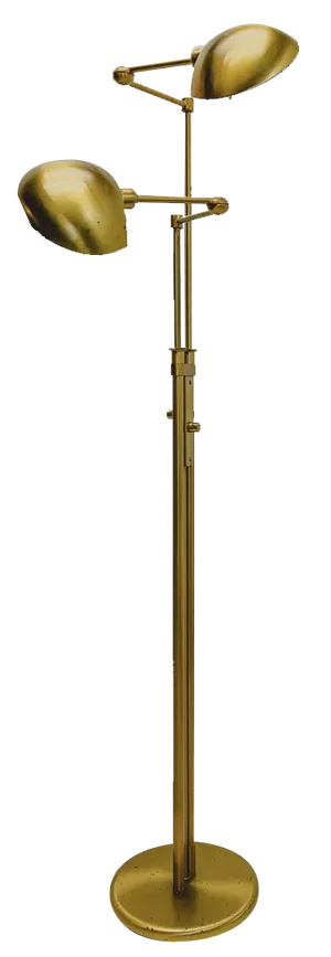 Vintage Brass Twin Double Holtkotter Floor Lamp, 1970s