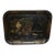 Large Hand Painted Toleware Tray Signed S. Callnin 1969 - "The Thunderstorm" Folk Art For Sale