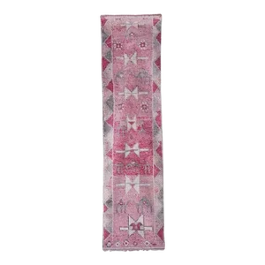 1960s Turkish Tribal Hand-Knotted Runner Rug