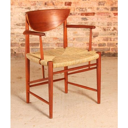Danish Mid Century teak armchair model 317 By Peter Hvidt and Orla Molgard Nielsen For Soborg Mobler, circa 1950s....