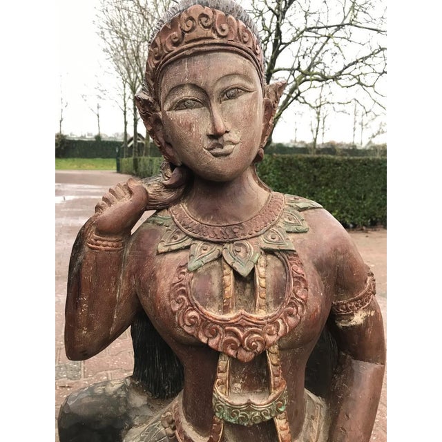 Wood 19th C. Folk Art Brown Wood Sculpture For Sale - Image 7 of 12