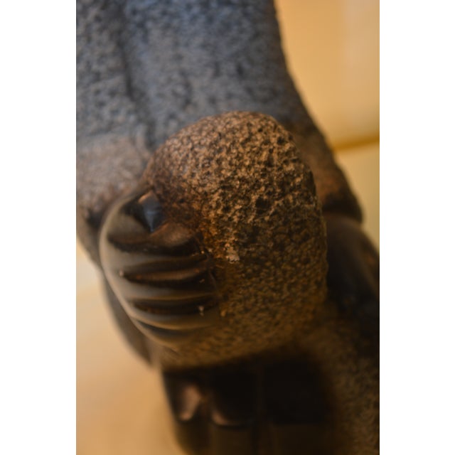 Vintage Shona Stone Black & Gray Baboon Monkey Figurine Statue / Sculpture Kamisi For Sale - Image 10 of 14