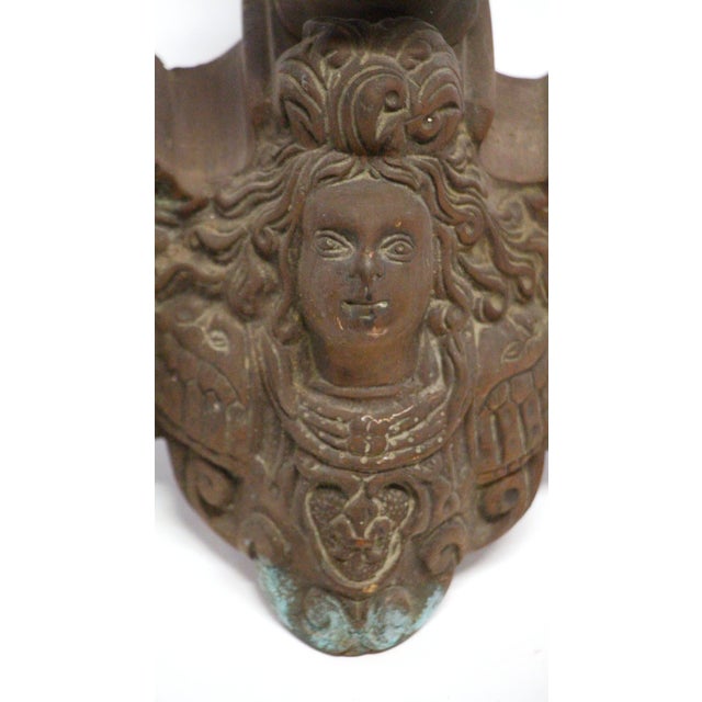 Pair of Ornate French Bronze Figural Chenets Andirons For Sale - Image 6 of 8