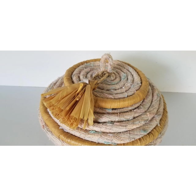 Mid-Century Modern Vintage Hand-Woven Wool Decorative Vase/ Sold For Sale - Image 3 of 10