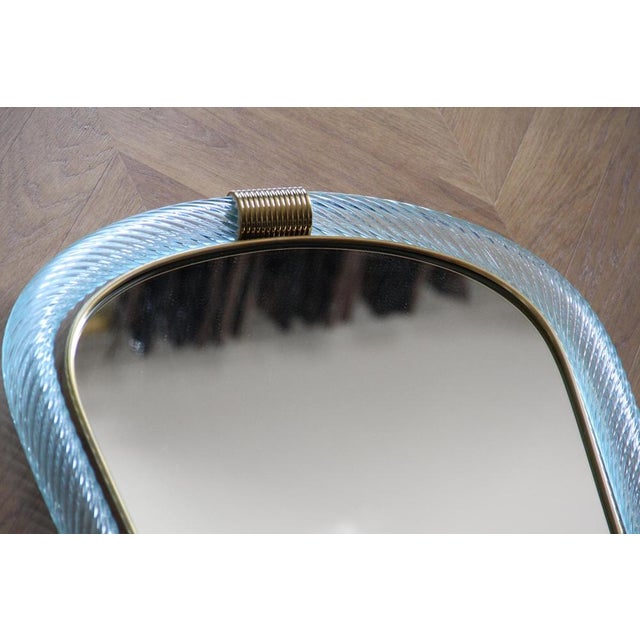 Twisted Sky Blue Murano Glass Mirror, 2000s For Sale - Image 9 of 18