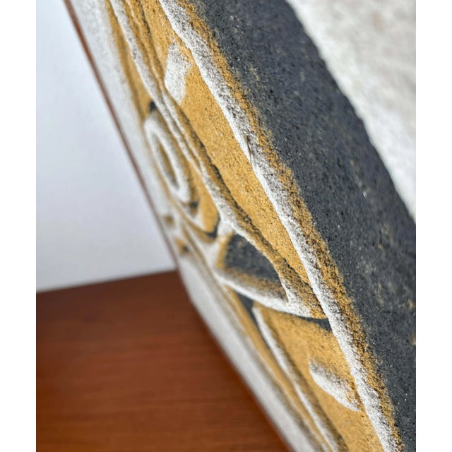 Mid-Century Modern Hand Carved Stone Wall Relief with Fish Design, 1960s For Sale - Image 10 of 18