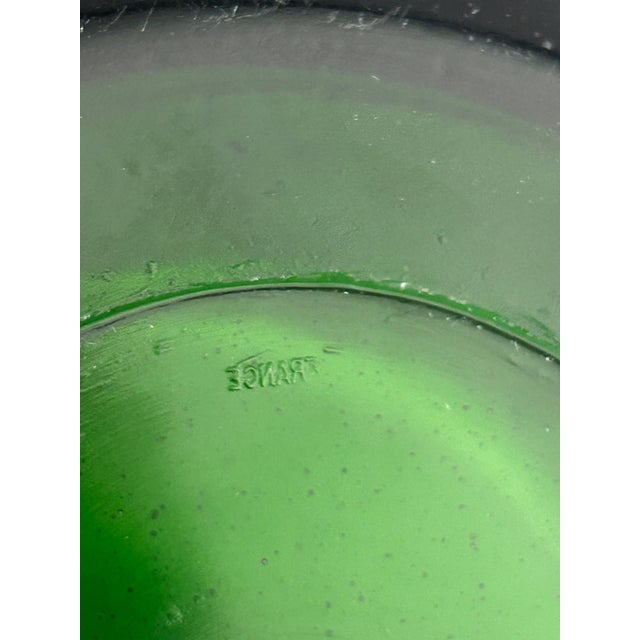 Vintage French Perrier-Jouët Style Green Glass Anemone Champagne Bucket For Sale - Image 11 of 11