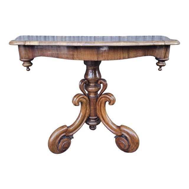 Art Nouveau Wooden Console Table For Sale