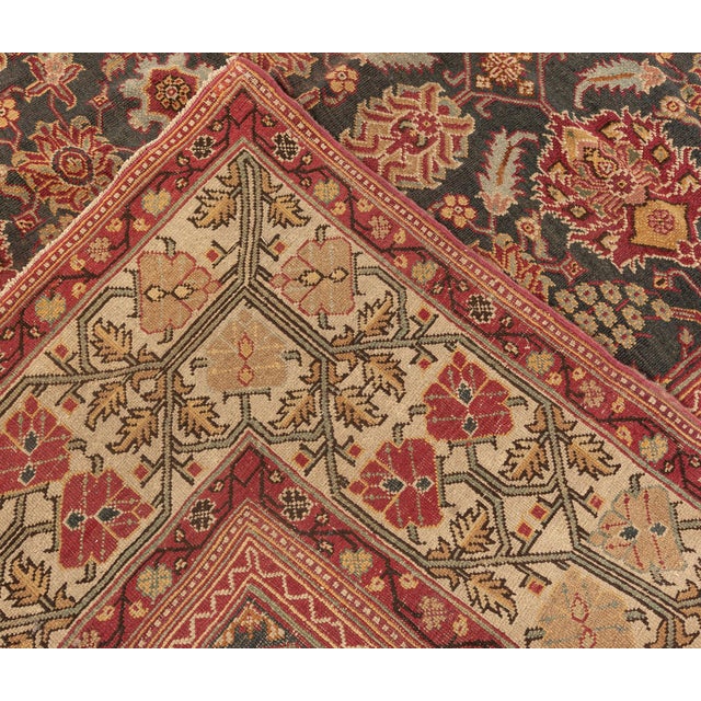 Antique Indian Amritsar Handmade Wool Rug For Sale - Image 9 of 9