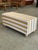 Vintage Bench with Wooden Legs and Striped Fabric, 1980s For Sale - Image 4 of 8
