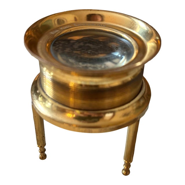 1990s Brass Nautical Map Magnifying Glass by Van Cort Instruments For Sale