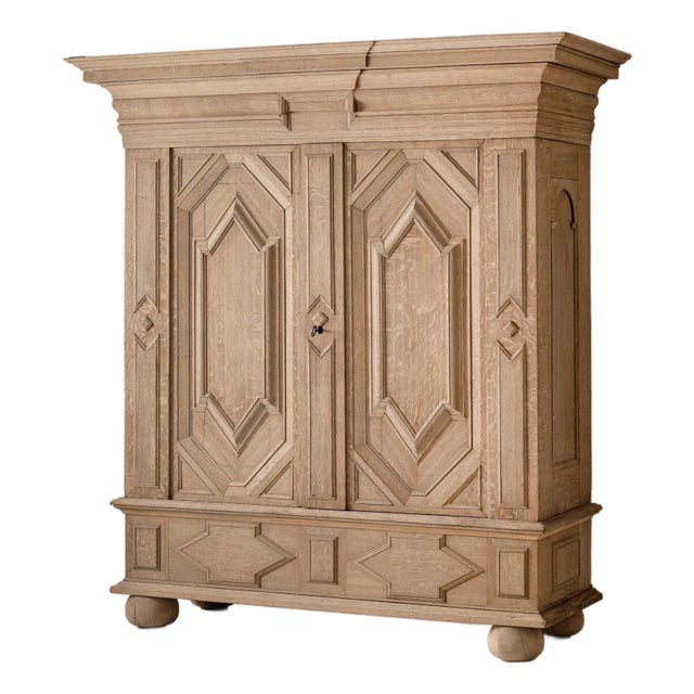 19th Century Oak Baroque Cabinet For Sale