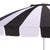 Modern Buti 9 Ft Crank Umbrella, Black Cabana Stripe/White Pole For Sale - Image 3 of 8